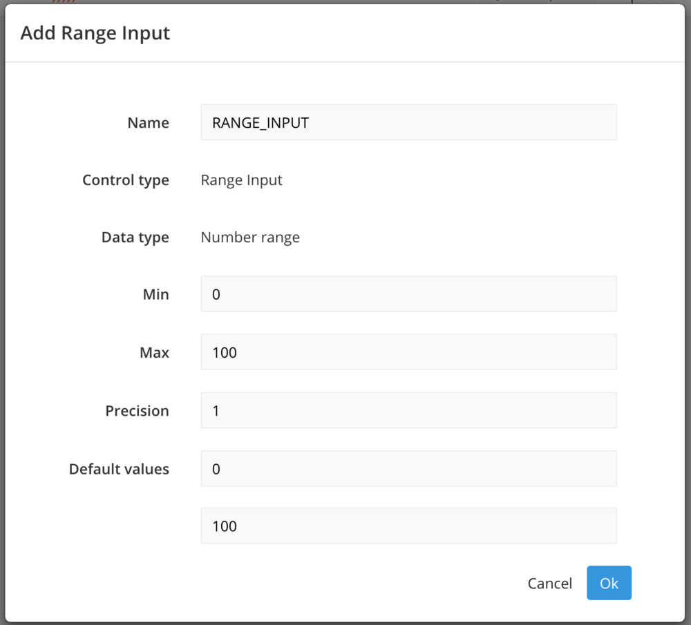 Fill out the Range Input